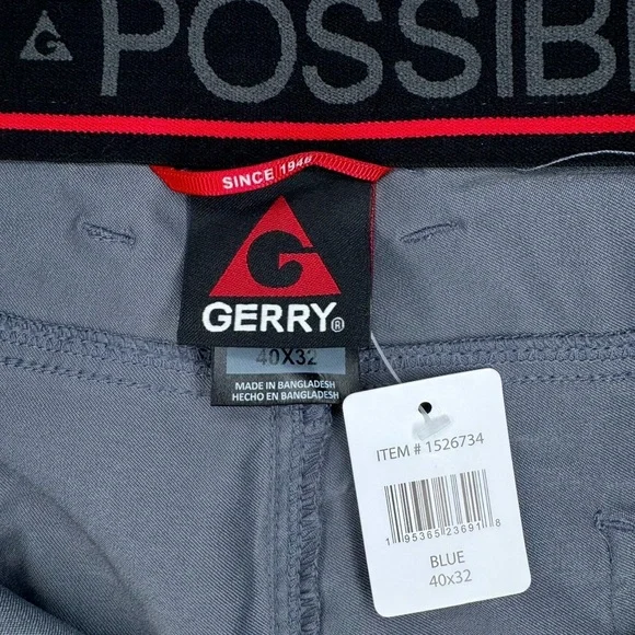 Gerry Men's Relaxed Fit Comfort Stretch Venture Commuter Pant 40x32 Blue NEW - Picture 4 of 11